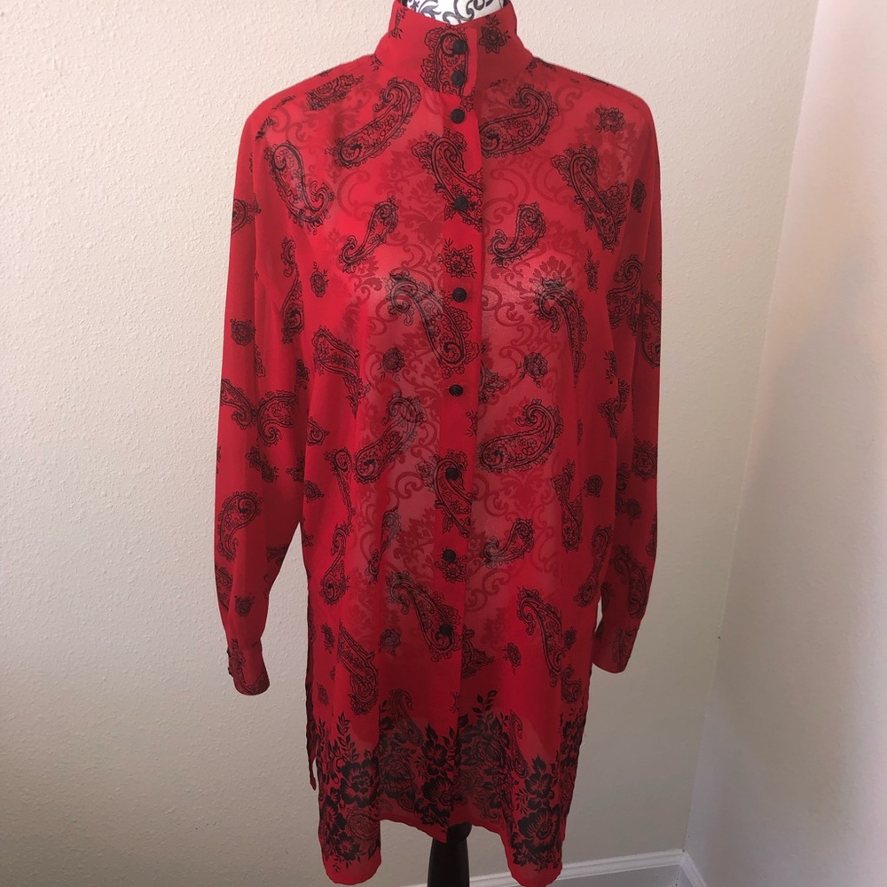Liz Sport Paisley Print Dressy Shirt